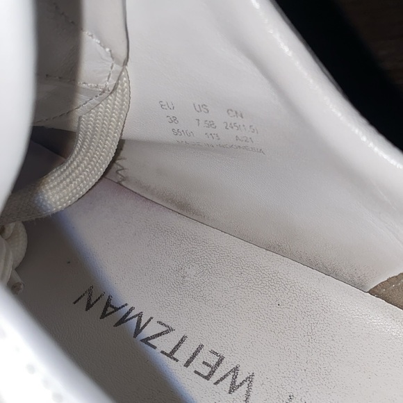 Stuart Weitzman SW, Authentic Designer, Willow Runner Mixed Media Sneakers - Picture 9 of 10